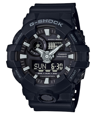 Front view of Casio G-Shock GA-700-1B Mens Watch on white background