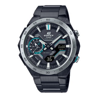 Front view of Casio Edifice ECB-2200DD-1A Mens Watch on white background