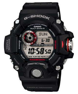 Front view of Casio G-Shock GW-9400-1 Mens Watch on white background