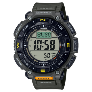 Front view of Casio Pro Trek PRG-340-3 Mens Watch on white background