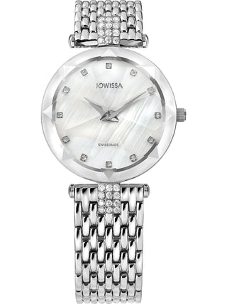 Front view of Jowissa J5.636.M Mother Of Pearl Dial Silver Stainless Steel Womens Watch on white background