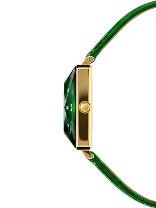 Angle shot of Jowissa J8.063.M Green Leather Womens Watch on white background