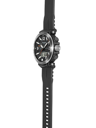 Angle shot of Casio Pro-Trek PRW-6611Y-1ER Black Resin Mens Watch on white background