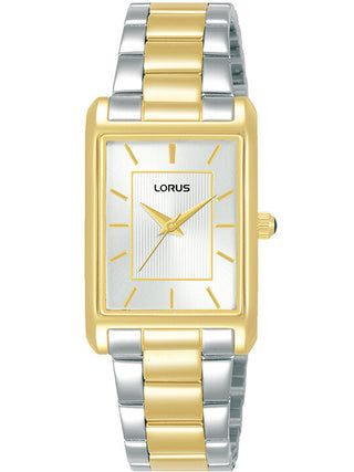 Front view of Lorus RG286VX9 Silver Dial Gold Stainless Steel Womens Watch on white background