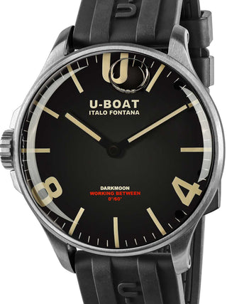 Front view of U-Boat 8463/B Black Unisex Watch on white background