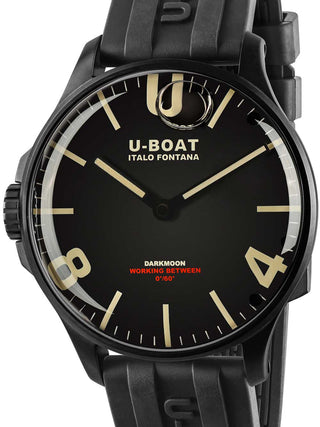 Front view of U-Boat 8464/C Black Unisex Watch on white background