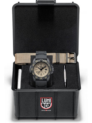 Angle shot of Luminox XS.3251.CBNSF.SET Black Strap Unisex Watch on white background