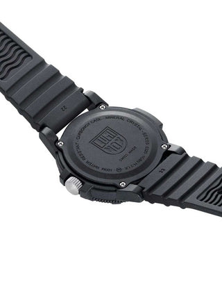 Angle shot of Luminox XS.0325 Black Silicone Unisex Watch on white background